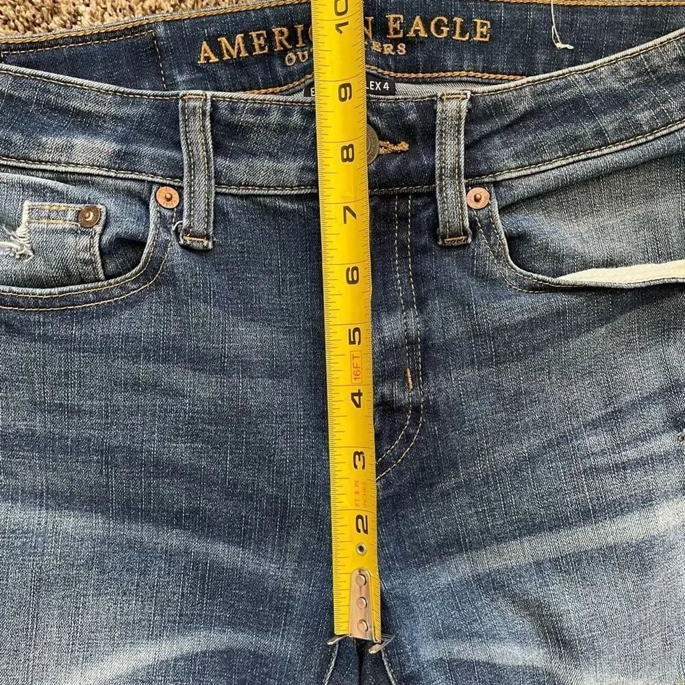 AE American Eagle skinny blue jeans men’s size 28x32 holes ripped distressed
